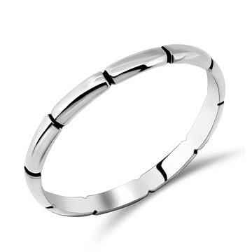 Block Design Silver Ring NSR-494